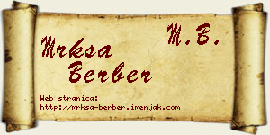Mrkša Berber vizit kartica
